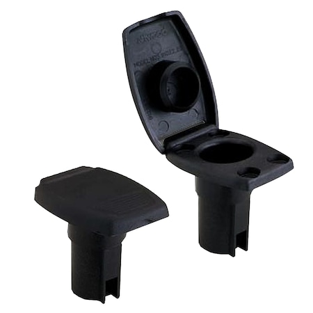 Attwood Oval 2-Pin Base f/Angled Pole - Black 91022-7